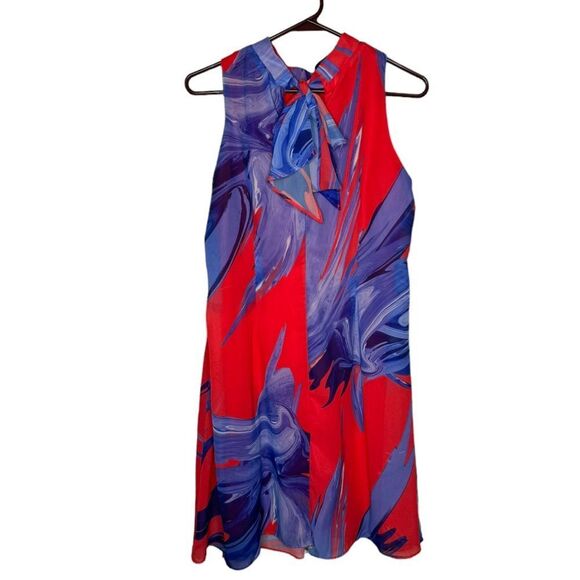 Robbie Bee Red and Blue Dress size 8P - Picture 1 of 5